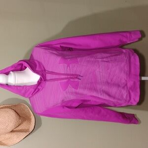 Under Armour Girls Semi Fitted Cold Gear Hoodie Fuscia Sporty Comfy Girls XL